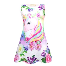 2019 Summer baby girl clothes unicorn dress sleeveless princess dress kids clothes for girls vestidos 1734