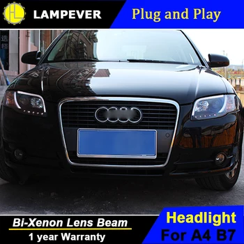 

HLC Car Styling for Audi A4 B7 Headlights 2005-2008 A4 B7 LED Headlight DRL Lens Double Beam H7 HID Xenon bi xenon lens