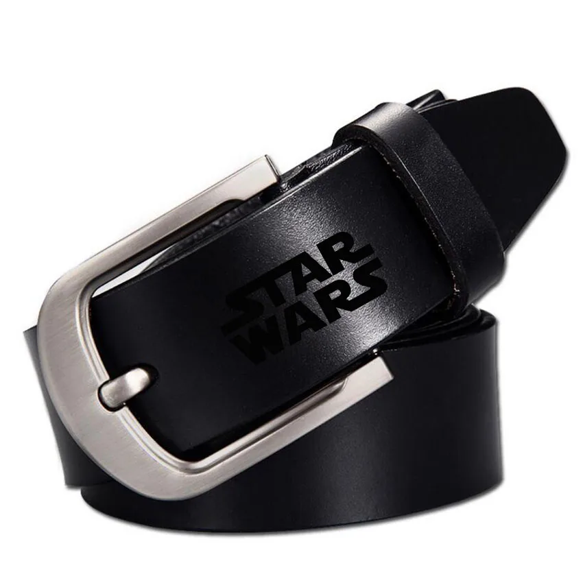 

Engraved Letters Star War Men Belt Straps ceinture homme Fashion Casual Straps Genuine Leather Men Pin Buckle Belts Male