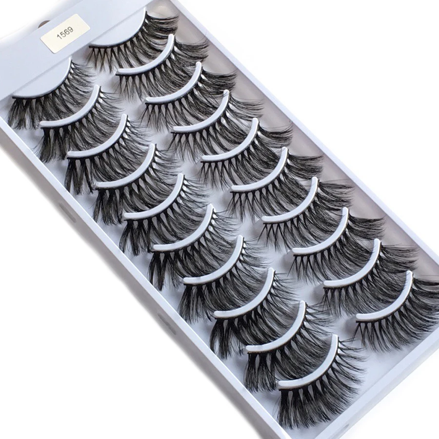 

3D Faux Mink Lashes Makeup False Eyelashes 10 Pairs Handmade Fake Lashes 10 Styles Eyelash Extension Fake Eyelashes False Lashes