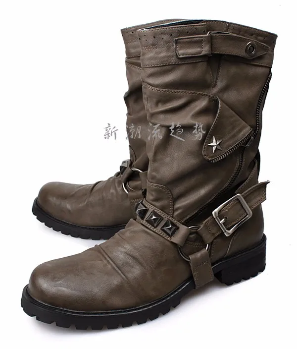 Новинка года; мужские Ботинки martin в стиле ретро; ботильоны с круглым носком на квадратном каблуке с пряжкой; военные ботинки; цвет бежевый, коричневый, черный