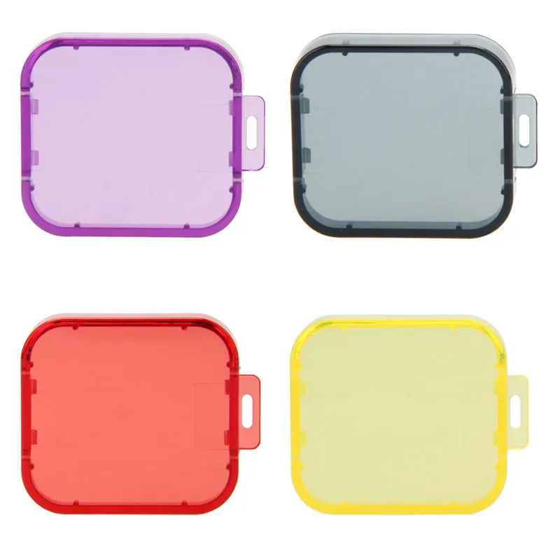 Dive Filter 4 Colors Lens Filter Red Purple Yellow Gray Diving Filter Lens Cap For Gopro Hero 5 6 Black Go Pro 6 5 Accessories (3)