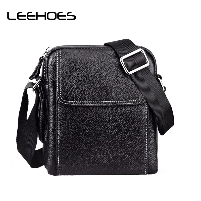 

Business Satchel for Male Genuine Leather Sling Bags Designer Men Crossbody Bags Black/Brown Leisure Brand Man Bag for IPhone