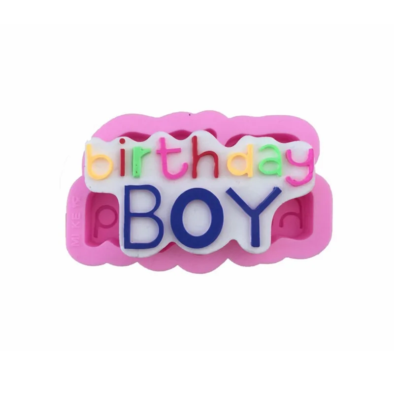 Happy Birthday Boy Shaped Silicone Mold Cake Decoration Fondant Cake 3D