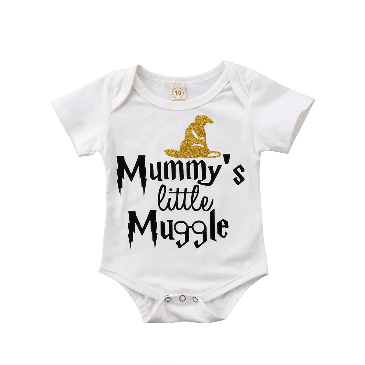 

2018 Mummy's Little Muggle White Newborn Infant Baby Boy Girl Bodysuit Cute Summer Jumpsuit Clothing