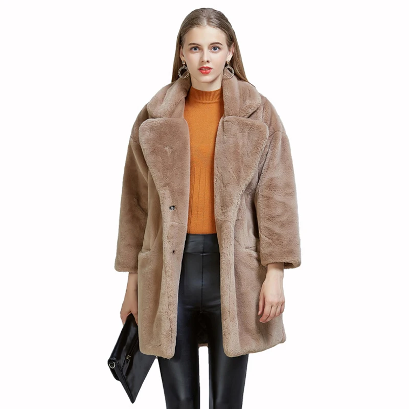 

ZADORIN High Quality Women Teddy Coat 2019 Winter Long Furry Faux Fur Coat Shaggy Jacket Plus Size Pink Fur Coats futro damskie
