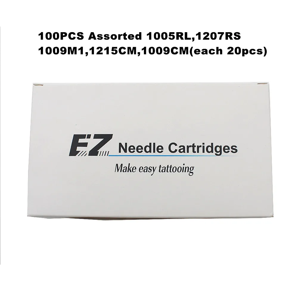 

100PCS Round Liner Shader Magum Assorted Size EZ Cartridges Tattoo Needle KITS for Cartridge System Rotary Tattoo Machine