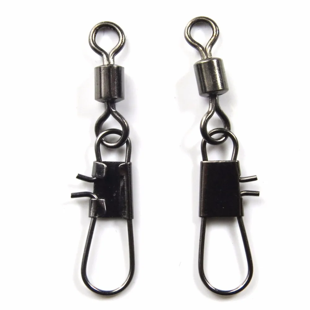 LENRICK 100pieces fishing swivels rolling swivels with interlock snap