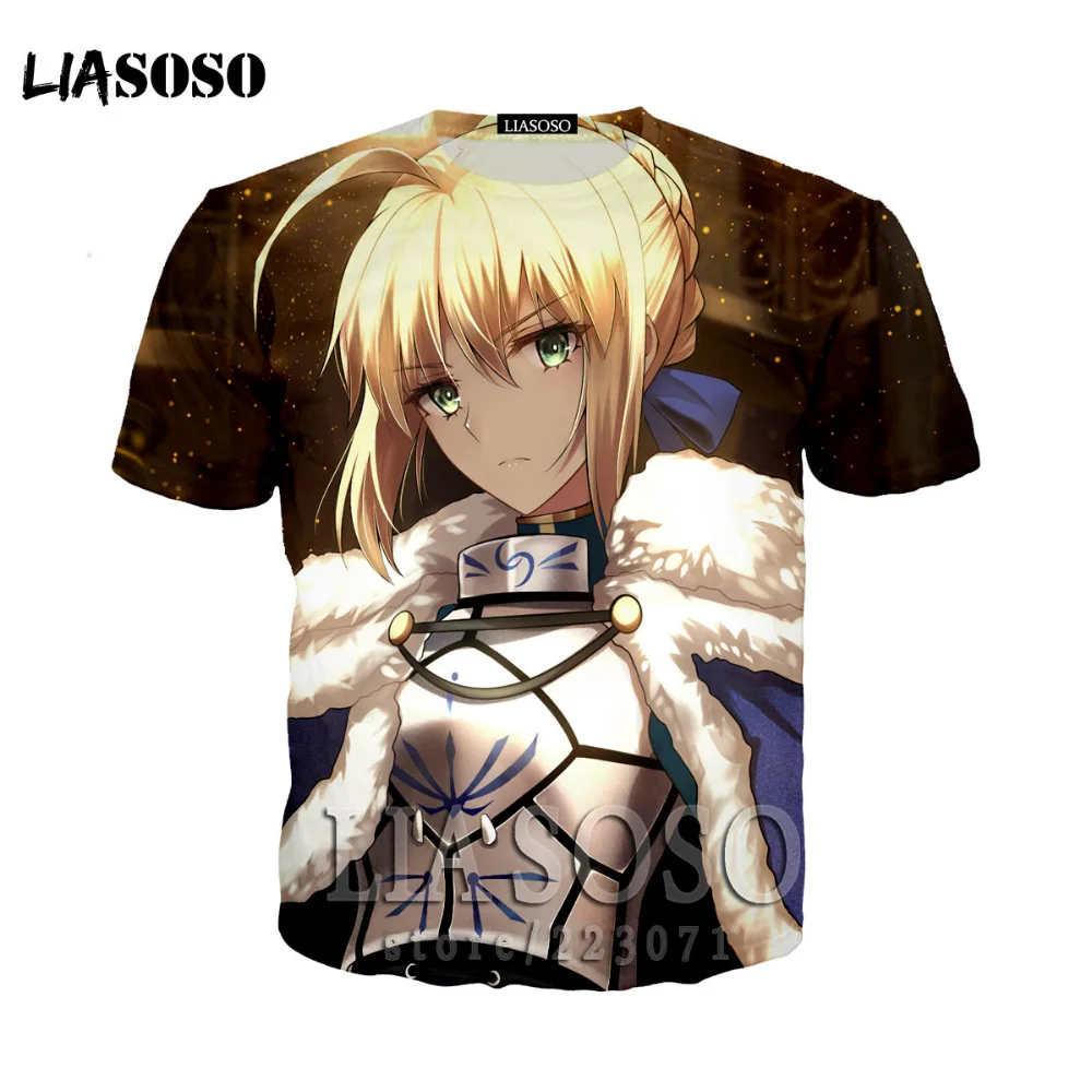LIASOSO fate stay night в мужские футболки с персонажами из аниме 3D печать судьба ноль