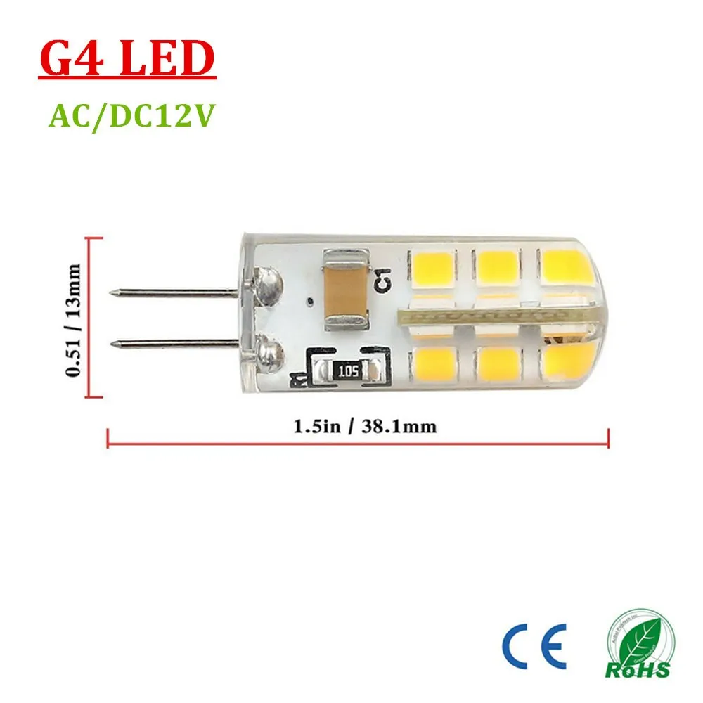1 шт. G4 цоколь 24 2835SMD осветительная лампа 2 5 Вт AC DC12V без затемнения равна 15 T3