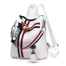 Mochila con cremallera de estilo Simple, mochilas de cuero para mujer, mochilas escolares para chicas adolescentes, bolso de hombro sólido Vintage a la moda para jóvenes