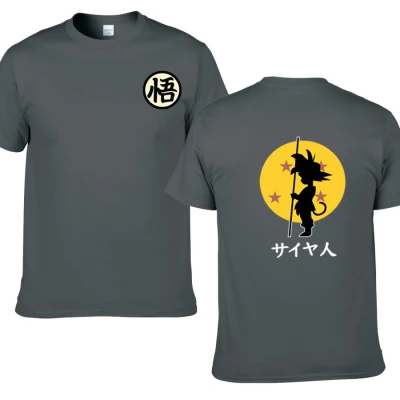 Dragon Ball son футболка «Goku» Мужская Летняя Повседневная футболка из хлопка разных цветов Z Beerus футболка s японский мультфильм Аниме Мужская одежда - Цвет: F159 deep grey