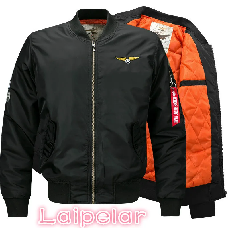 Di Alta Qualità Ma1 Di Spessore Inverno Degli Uomini Bomber Giacca Di Air Force One Hip Hop Patch Slim Fit Pilot Bomber Cappotto Del Rivestimento Uomi
