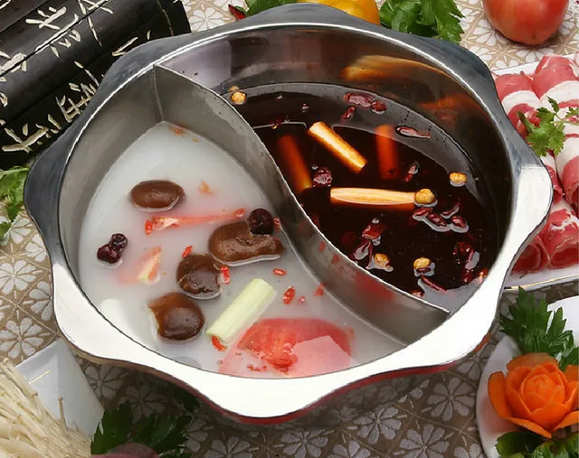 Double Decker Stainless Steel Octagonal Mandarin Duck Hot Pot Shabu Double Decker Stainless Steel Octagonal Mandarin Duck Hot Pot Shabu Mutton Ly To Gas