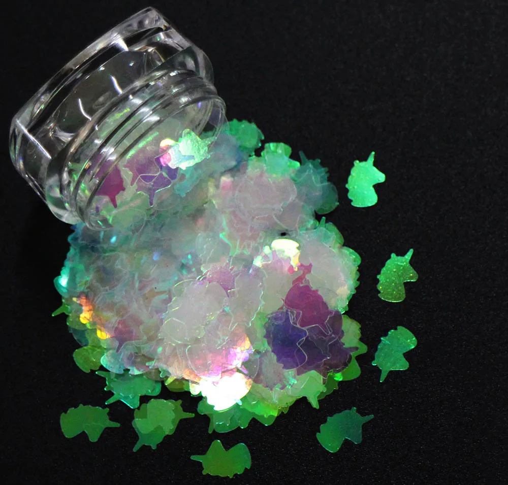 14 цветов! 8 мм блестки в форме единорога, переливчатая Радуга блестящие ломтики 3D художественные Блестки для ногтей - Цвет: S130
