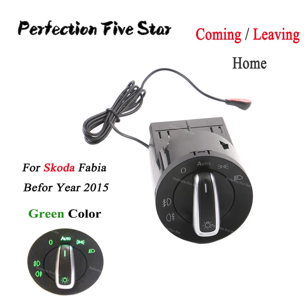 

Coming/Leaving Home AUTO Headlight Lamp Switch Knob Light Sensor Module Matte For Skoda Fabia 2014 2013 2012 2011 2010 2009 2008