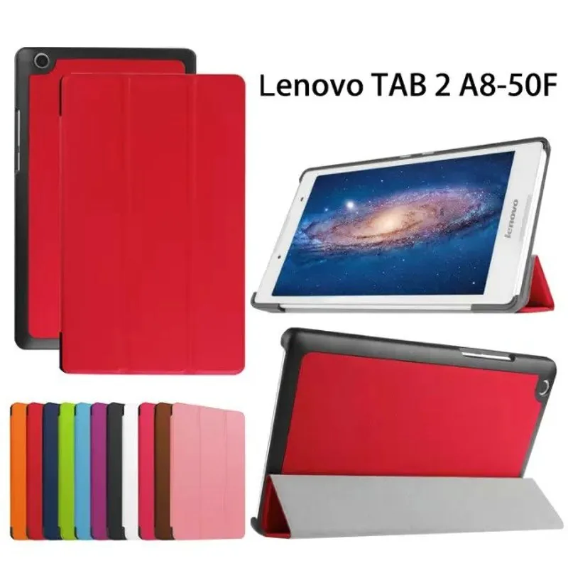 3-складной Ультра тонкий рукав Магнитный Folio Stand кожаный чехол для Lenovo Tab 2 TAB2 A8-50 a8-50f A8-50LC 8"