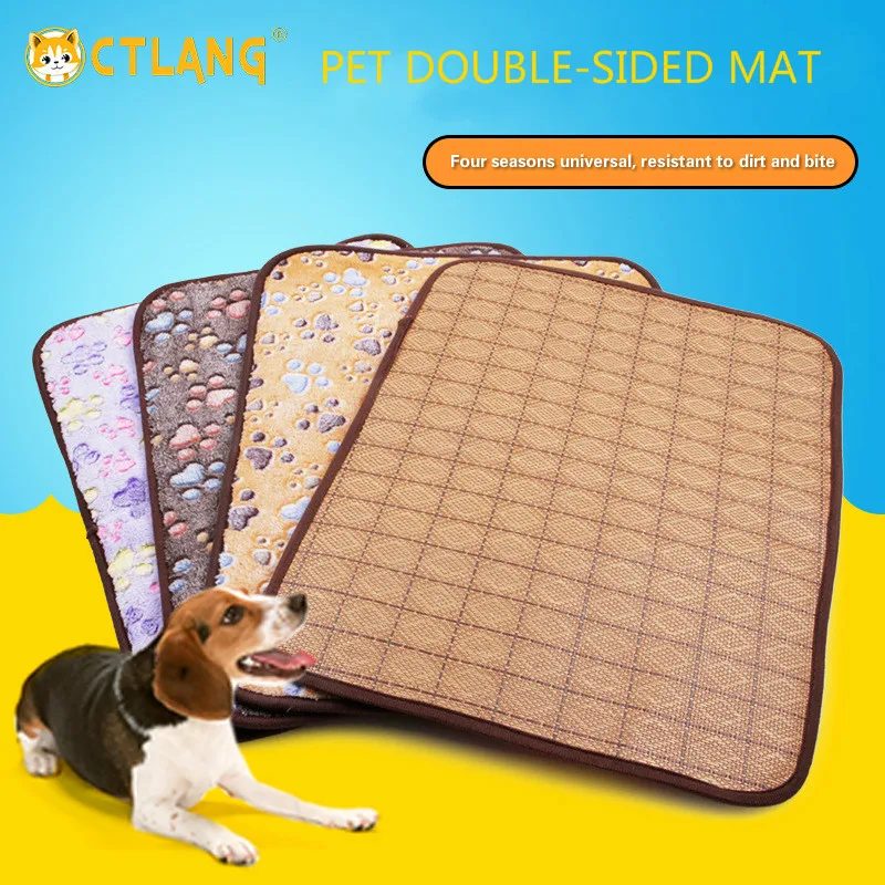 

2019 Manufacturers direct multi - color spring and summer rattan cushion teddy golden dog kennel mat cat pet