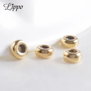 

20pcs 8mm silicone bead Space Beads Gold Color plated Chunky Czech Bead charm Big Hole Fit Bracelet Supplies To Make Jewelry