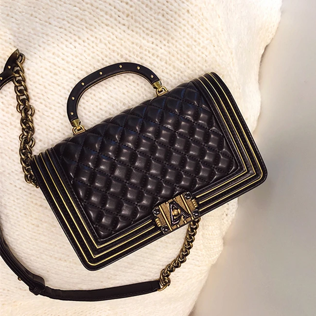 

Louis Fashion package designer lock head large capacity slant handbags 25cm Original Flap Women Shoulder Chain bags channels Bag