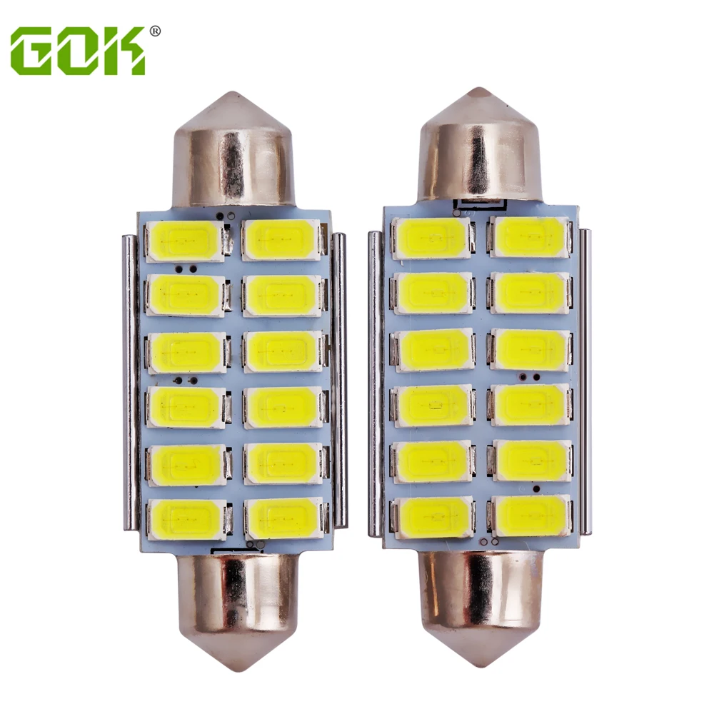 20x Автомобильный светодиодный фестон led c5w smd 12led 42 мм 12smd 5630 5730 гирлянда 41 CANBUS OBC