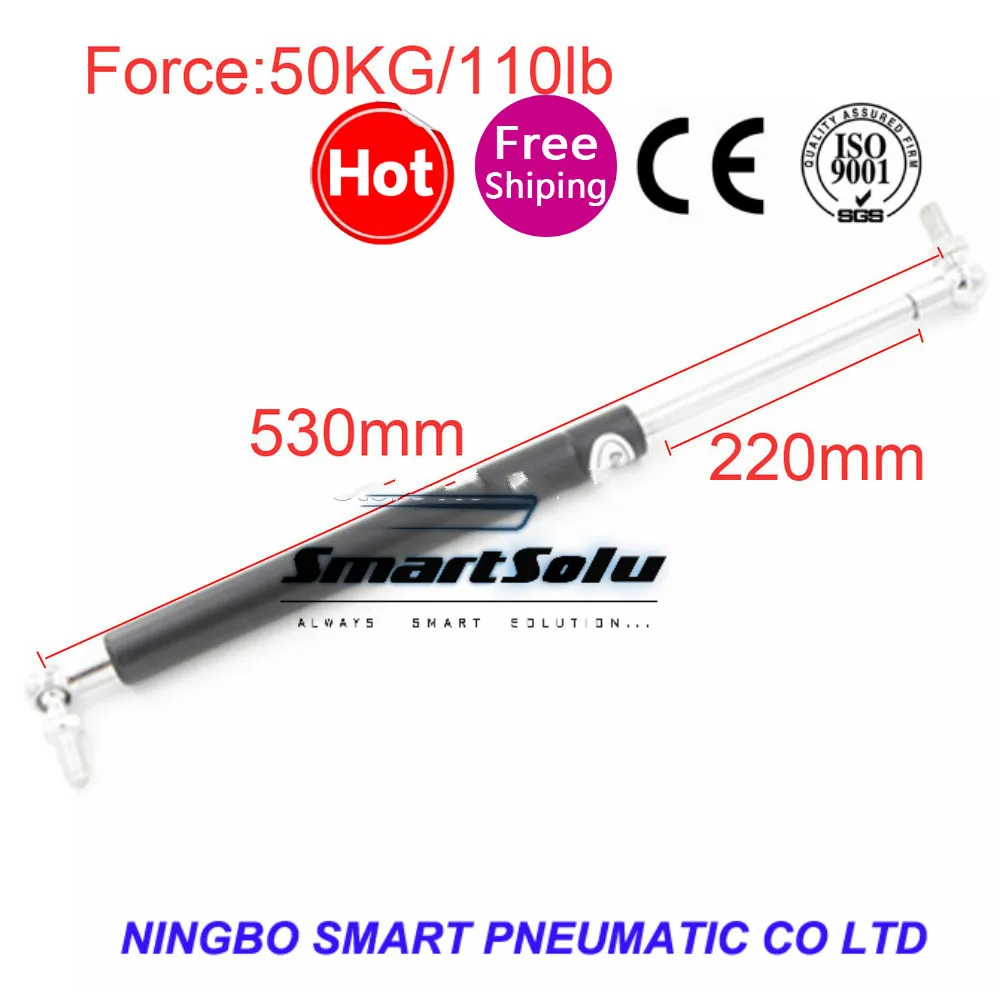 

free shipping Auto Gas Spring Damper Ball Gas Strut Shock Spring Lift Prop Automotive 220mm Stroke 50KG/110lb Force Gas Spring