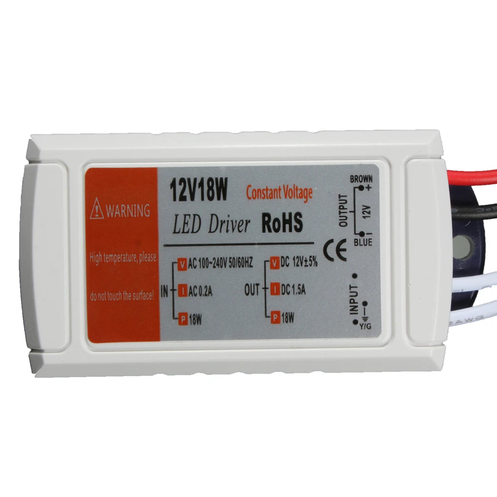 

High Quality 12V DC18W Power Supply LED Driver Adapter Transformer Switch For LED Strip LED Light Bulb