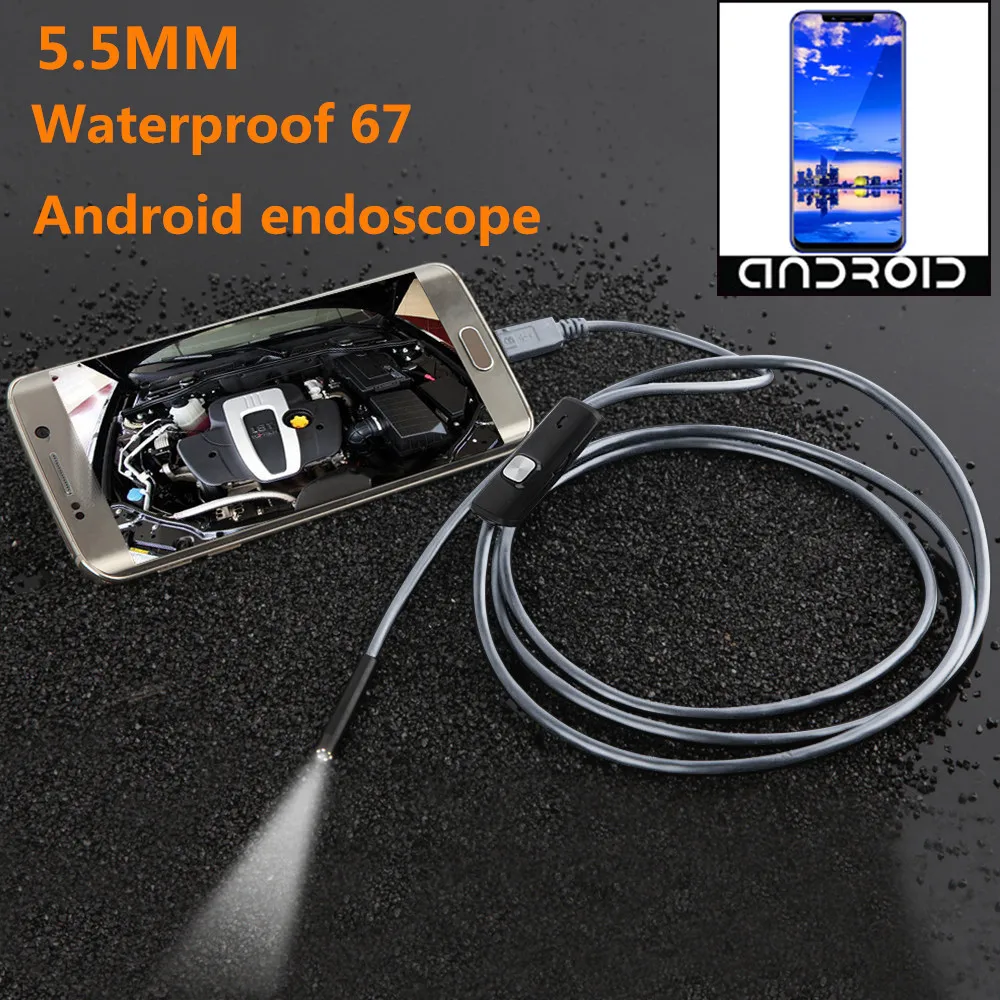 HISEEU 3.5 M Long 5.5 Mm Endoscopy Waterproof Inspection Camera 6 LEDs For Smartphone Connection|Компьютерные кабели и