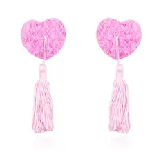 Новая одежда для маленькой девочки 2 шт./компл. Самоклеющиеся блесток кисточкой откидной крышкой выше колена, на меху, с красной лентой в форме розового сердца белье женское белье Пирожки груди Лепестки