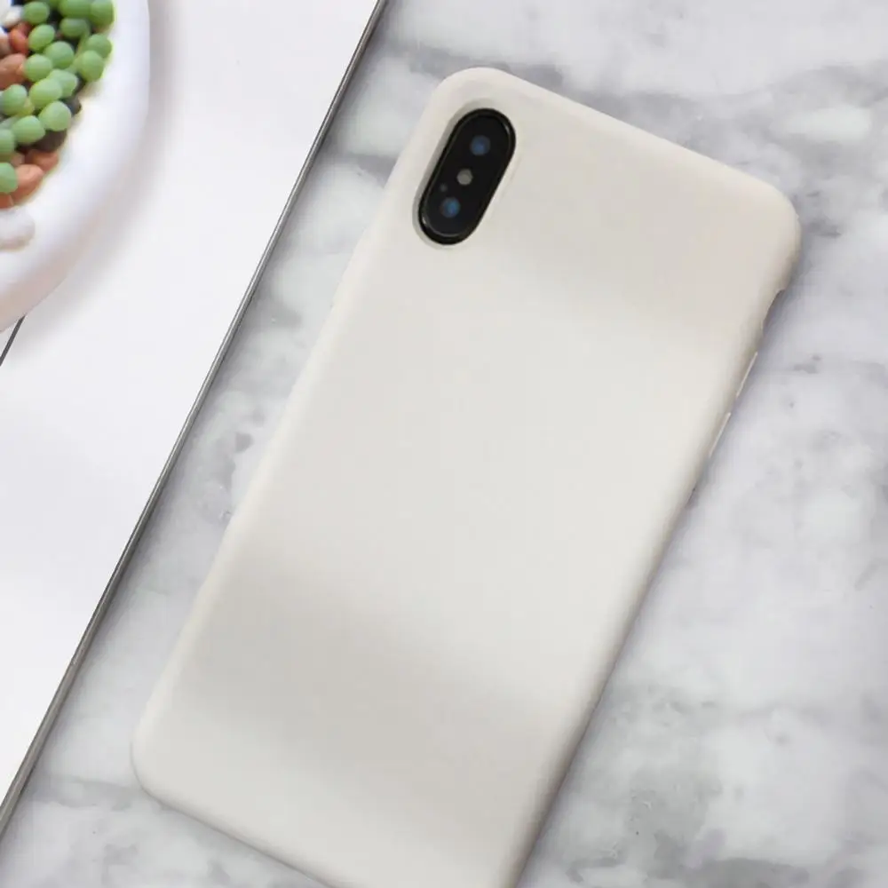 Чехол для телефона iPhone 11 Pro 7 6 6s 8 X Plus 5 XR XS Max белый однотонный Ультратонкий Мягкий