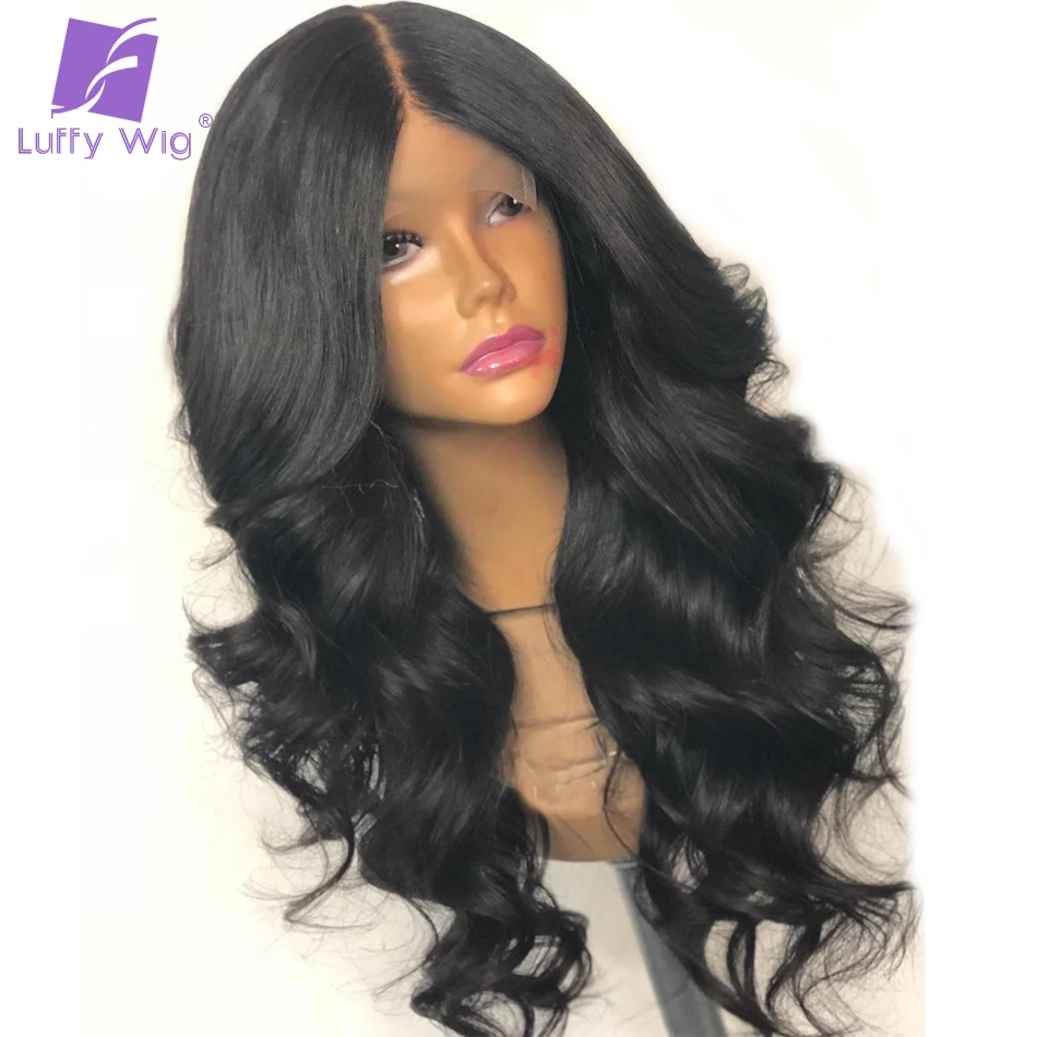 

Body Wave Lace Front Wig 150% 180% PrePlucked Glueless Remy Peruvian 13x6 Lace Front Human Hair Wigs Bleached Knots LUFFY