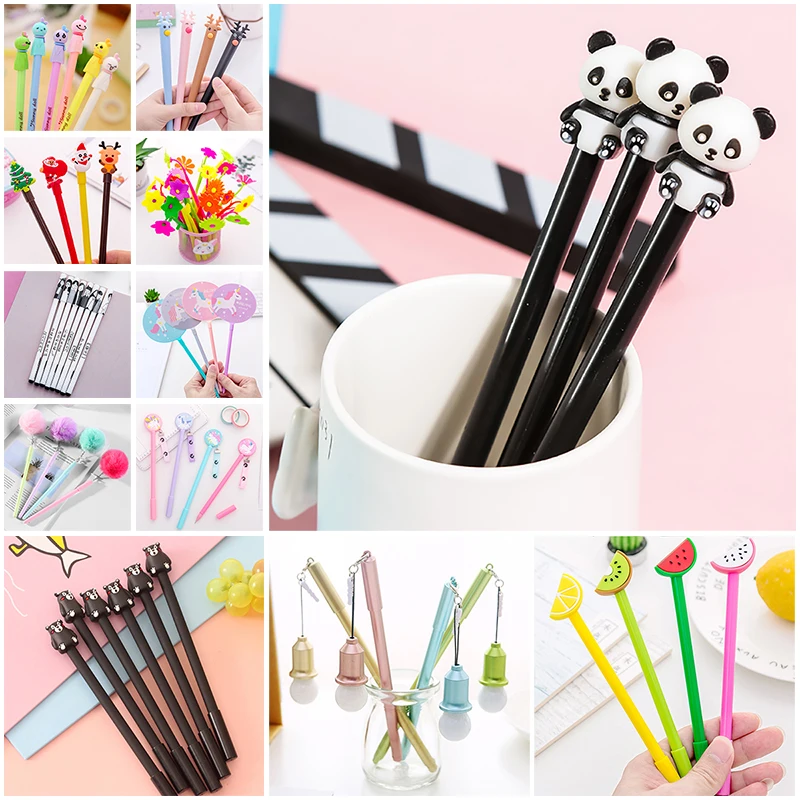 

Creative Cute Panda Unicorn Gel Pen Kawaii Christmas Cartoon School Office Stitch Thing Anime Stationery Material Kids Cool Gift