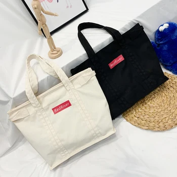 

Women Canvas Tote Ladies Casual Shoulder Bag Environmental Foldable Shopping Bags 2019 New Beach Bag Cloth Female Handb