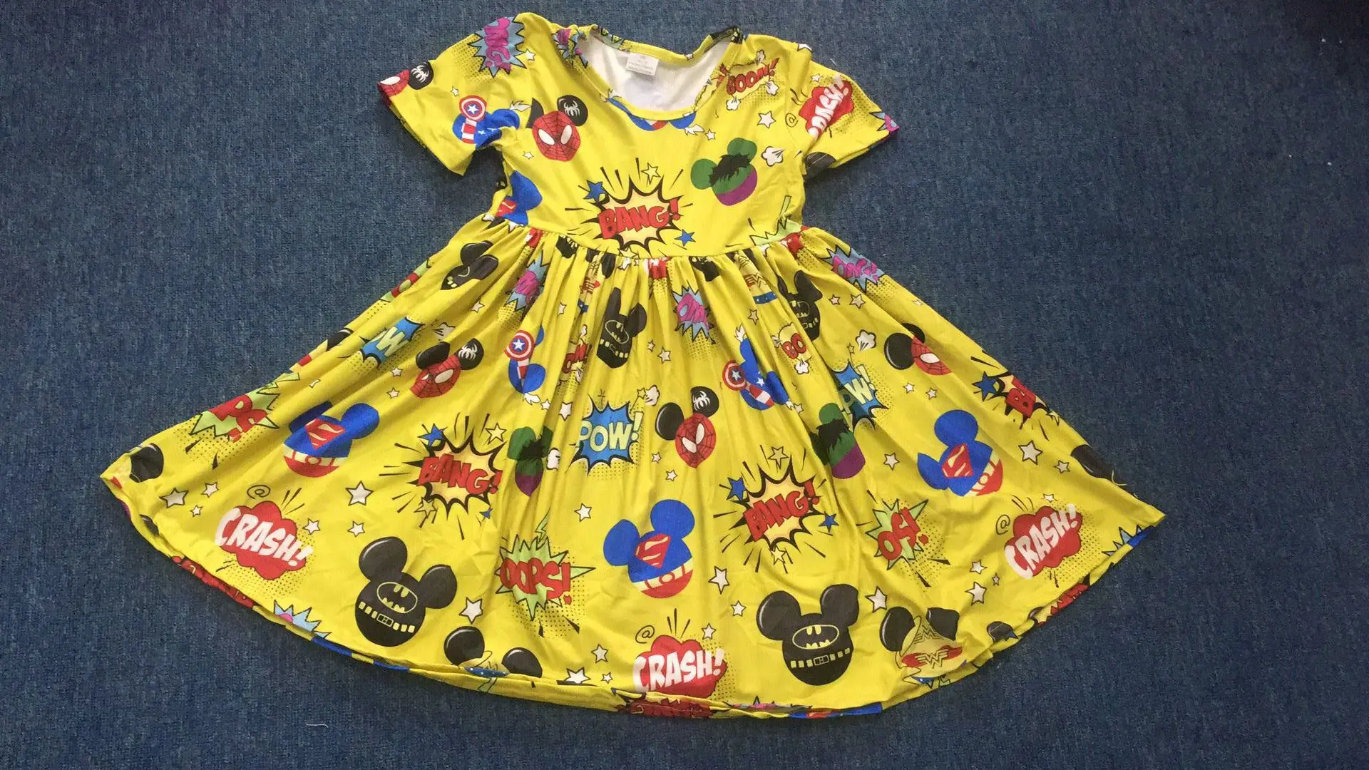 

New design baby girl's dresses children clothes with cute prints twirl dress