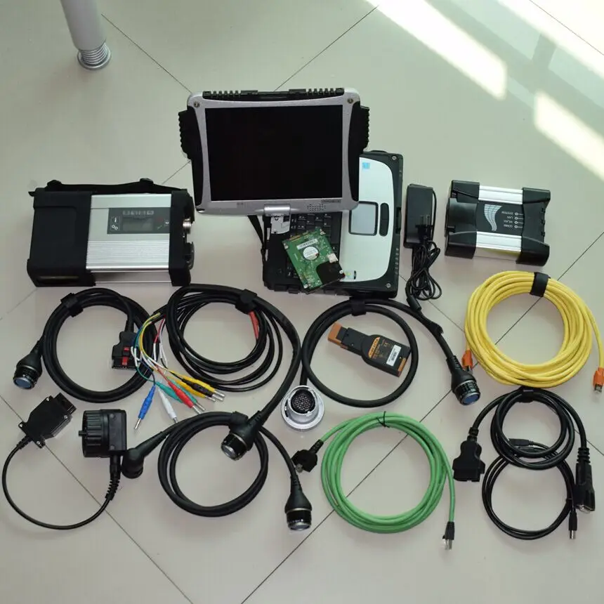  Nueva herramienta de diagnóstico mb star c5 para BMW Icom next con 1tb hdd instalado en cf-19 portá