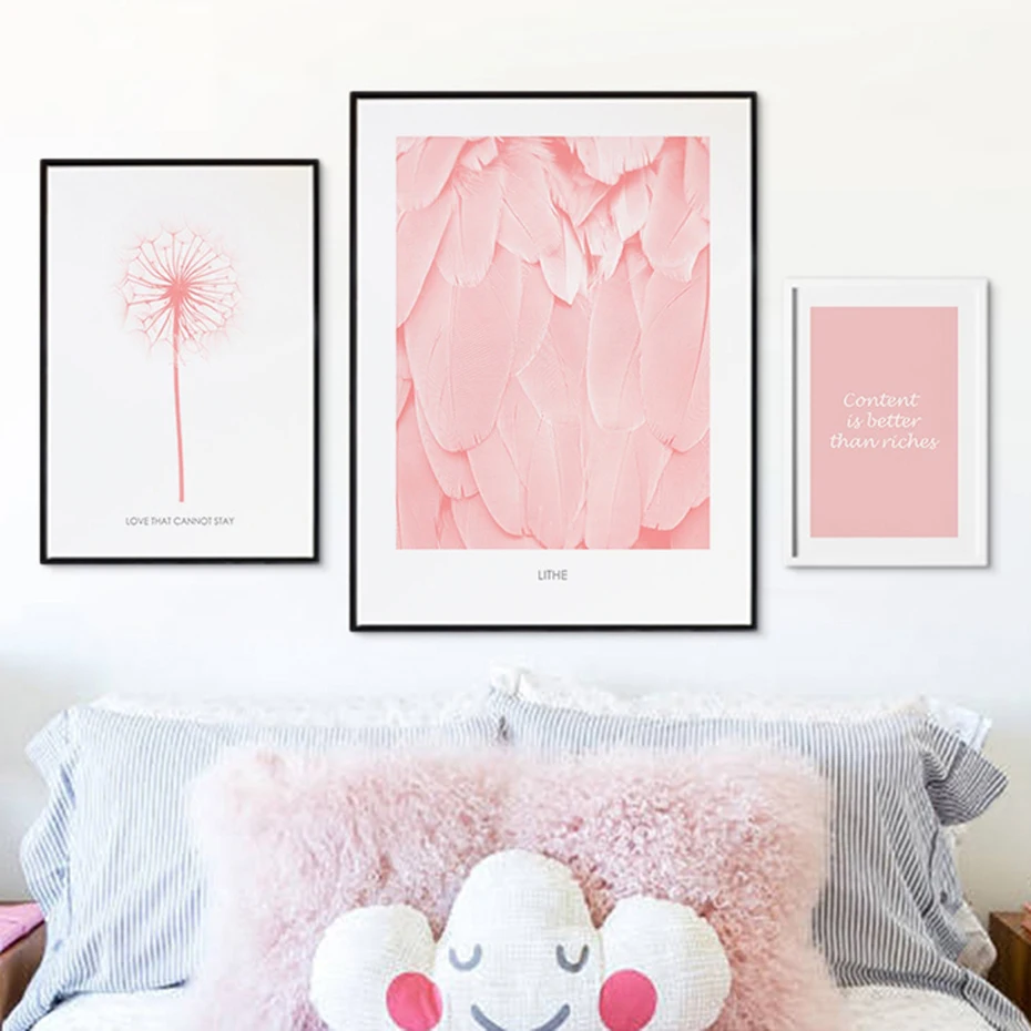 

Modern Pink Quotes Canvas Paintings Nordic Flamingo Typography Poster Print Wall Art Pictures for Kids Girls Room Home Decor