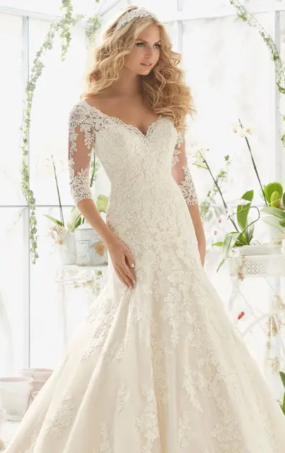 Stunning Beautiful Mermaid Lace Wedding Gowns Plus Size ...