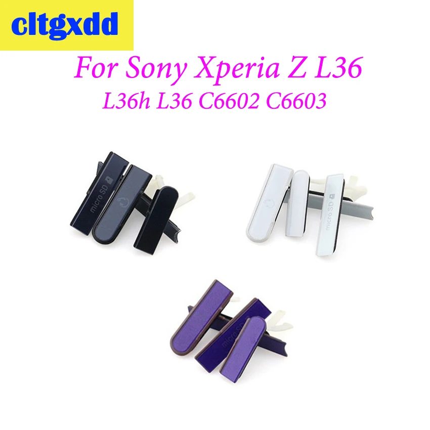 cltgxdd For Sony Z L36h L36 C6602 C6603 Micro SD Earpone Jack SIM Card Port Slot USB Charging Dust Waterproof Plug cover |