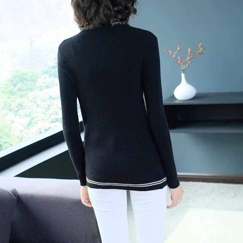 Elastic knit turtleneck slim pullovers wool sweater shirts 2018 new long sleeve women autumn sweater