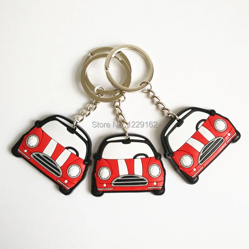 Free Shipping 3pcs/lot Cute PVC Car Keychain for Party Gift Creative