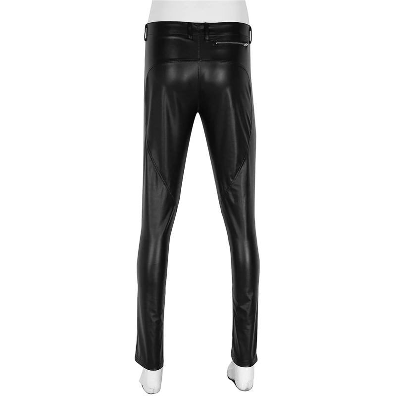 New Fashion Men Sexy Faux Leather Underwear Guy Male Low Waist Zipper Clubwear Jockstrap Fitness Pants Erotic Gay Lingerie