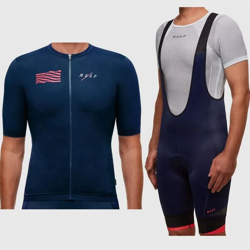 MTB camisa de ciclismo Team MAAP, летние комплекты из Джерси с коротким рукавом для велоспорта и гоночных велосипедных шорт, Мужская одежда для велоспорта, костюм - Цвет: 18