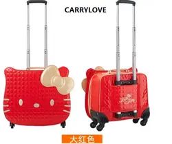 CARRYLOVE Hellokitty Чемодан серии 18 дюймов PU сумочка и подвижного Чемодан подарки для принцессы