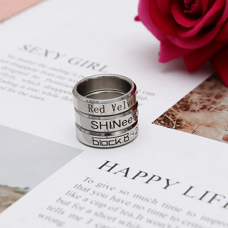 

KPOP Wanna One Ring BAP SHINee Block.b Vixx Astro Straykids Finger Rings Bigbang