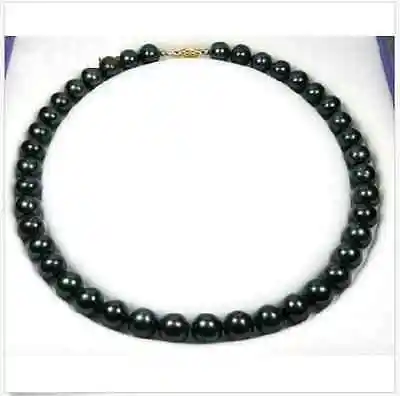 

AAA10-11mm natural tahitian black pearl necklace18inch