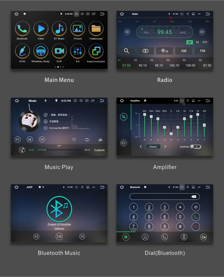Perfect Dinpei Android 9.0 Car Radio Multimedia Player For  Nissan X-Trail Qashqai 2014 2015-2019 GPS Navigation Carplay 4G wifi video 21