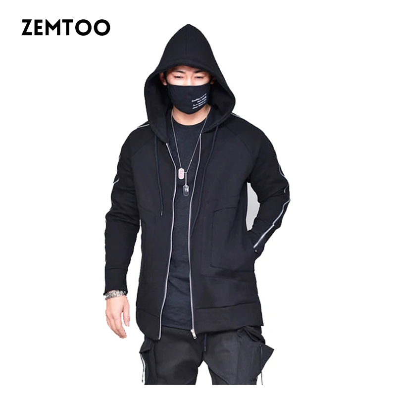 2017 брендовая мужская куртка с капюшоном приталенная накидка длинная модная