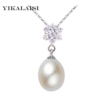 YIKALAISI ювелирные изделия из стерлингового серебра 925 пробы для жемчужное ожерелье для женщин ювелирные изделия из натурального Пресноводного Жемчуга Подвески со снежинками