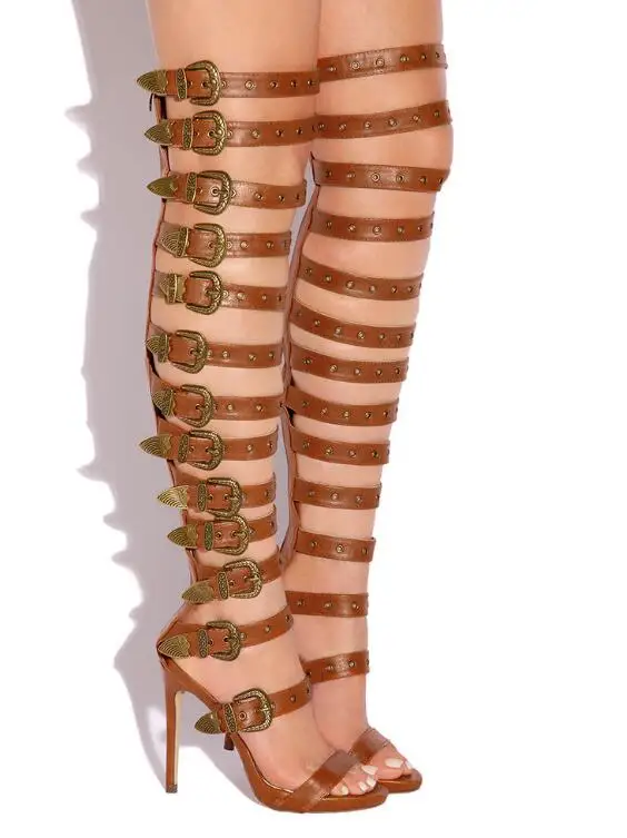 Über Riemen Schuh Frauen Stiefel Picture Weibliche Schnallen Hot High As Picture Das Heel Mode Klassische Damen Sexy Sommer Gladiator Stil Knie as Kleid t8wUnfqE