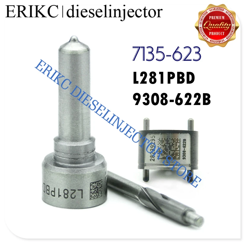 ERIKC 7135-623 ремонтные наборы деталей топливной форсунки включают в себя L281PBD насадка 9308-622B клапан для EJBR05501D 33800-4X450 33801-4X450